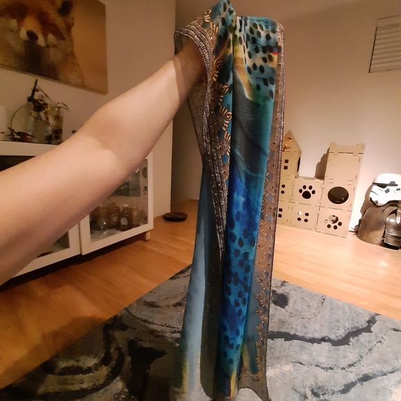 Blue animal print rhinestone scarf - Picture 3 of 3